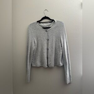 American Eagle grey button up sweater